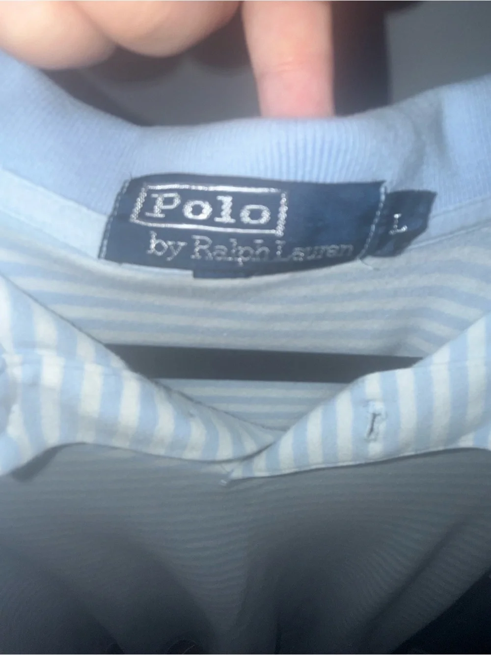 Ralph Lauren Light Blue & White Striped Polo Shirt
